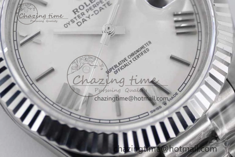 Day Date 40mm SS 904L Steel TWF 1:1 Best Edition White Roman Dial on SS Bracelet A2836