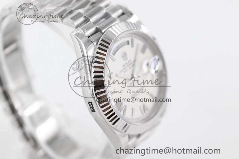 Day Date 40mm SS 904L Steel TWF 1:1 Best Edition White Roman Dial on SS Bracelet A2836