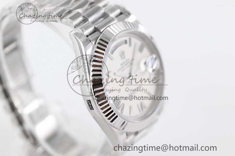 Day Date 40mm SS 904L Steel TWF 1:1 Best Edition White Roman Dial on SS Bracelet A2836