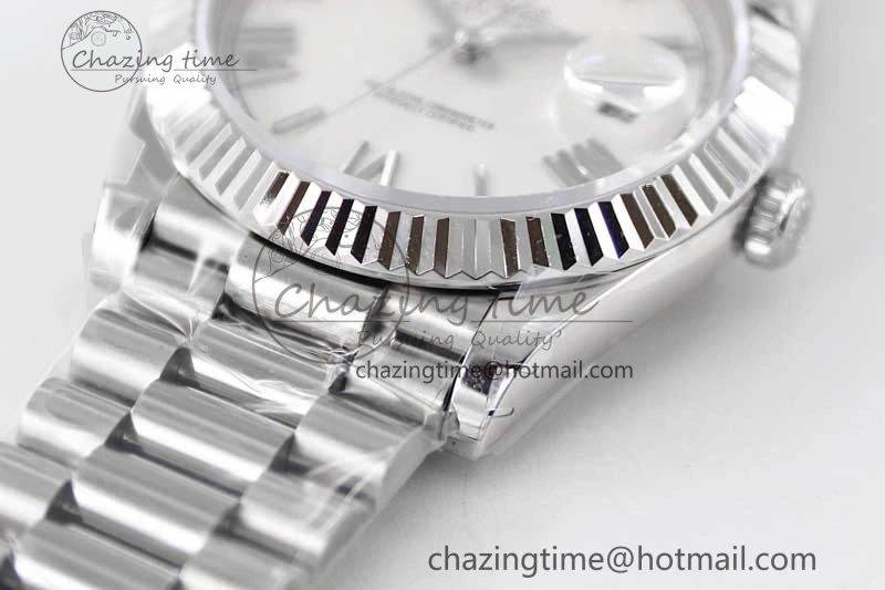 Day Date 40mm SS 904L Steel TWF 1:1 Best Edition White Roman Dial on SS Bracelet A2836