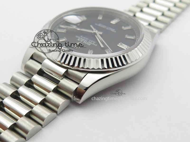 Day Date 40mm SS BP Maker Best Edition Black Dial Diamond Markers On SS Bracelet ETA2836