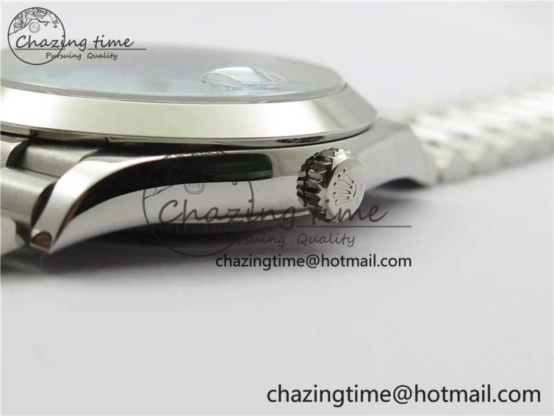 Day Date 40mm SS BP Maker Best Edition Blue Dial Arabic Markers On SS Bracelet A2813
