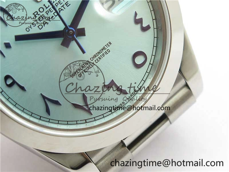 Day Date 40mm SS BP Maker Best Edition Blue Dial Arabic Markers On SS Bracelet A2813