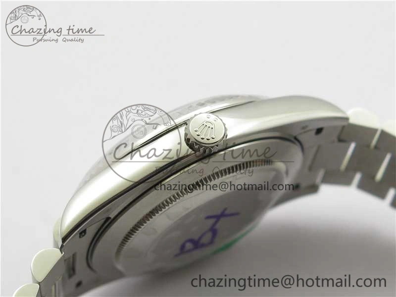Day Date 40mm SS BP Maker Best Edition Crystal Bezel Blue Dial Arabic Markers On SS Bracelet A2813