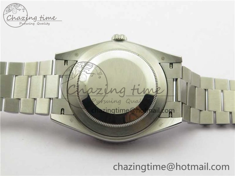 Day Date 40mm SS BP Maker Best Edition Diamond Bezel Blue Dial Arabic Markers On SS Bracelet A2813