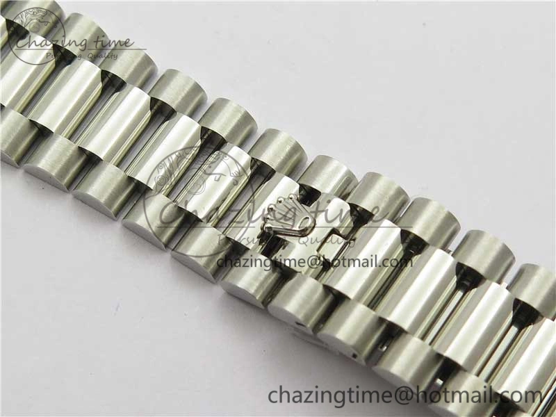 Day Date 40mm SS BP Maker Best Edition Diamond Bezel Blue Dial Arabic Markers On SS Bracelet A2813