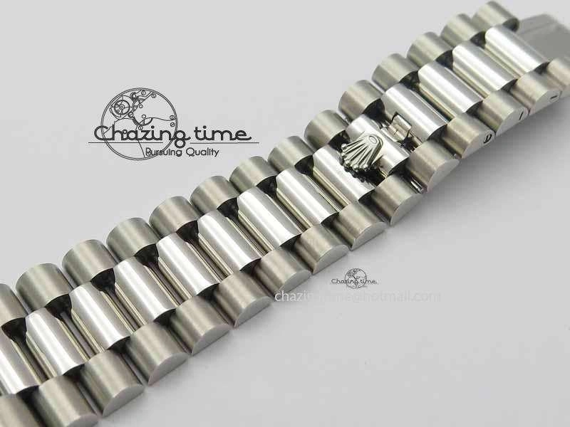 Day Date 40mm SS BP Maker Best Edition Diamond Bezel Ice Blue Dial On SS Bracelet A2836