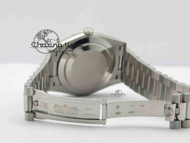 Day Date 40mm SS BP Maker Best Edition Diamond Bezel Ice Blue Dial On SS Bracelet ETA2836