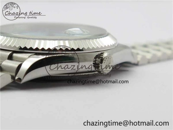 Day Date 40mm SS BP Maker Best Edition Fluted Bezel Blue Dial Arabic Markers On SS Bracelet A2813