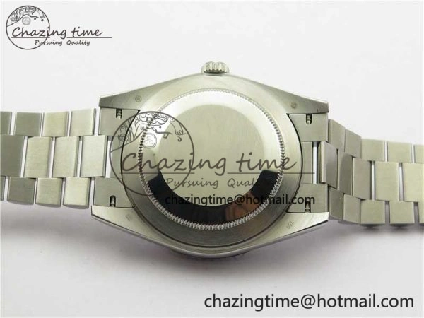 Day Date 40mm SS BP Maker Best Edition Fluted Bezel Blue Dial Arabic Markers On SS Bracelet A2813