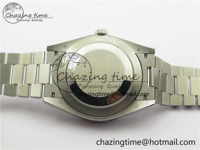 Day Date 40mm SS BP Maker Best Edition Fluted Bezel Blue Dial Arabic Markers On SS Bracelet A2813
