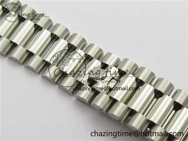 Day Date 40mm SS BP Maker Best Edition Fluted Bezel Blue Dial Arabic Markers On SS Bracelet A2813