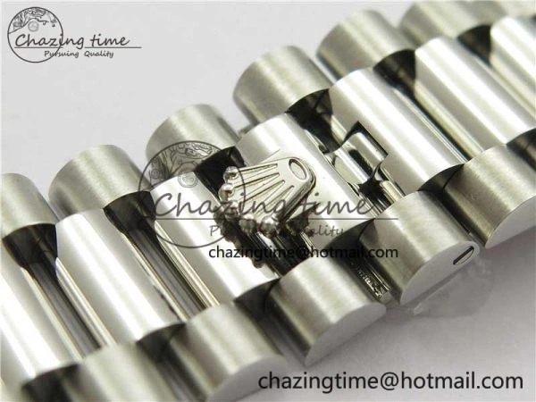 Day Date 40mm SS BP Maker Best Edition Fluted Bezel Blue Dial Arabic Markers On SS Bracelet A2813