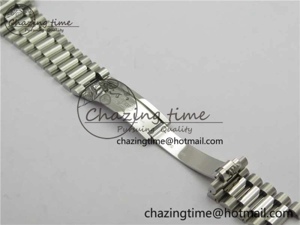 Day Date 40mm SS BP Maker Best Edition Fluted Bezel Blue Dial Arabic Markers On SS Bracelet A2813