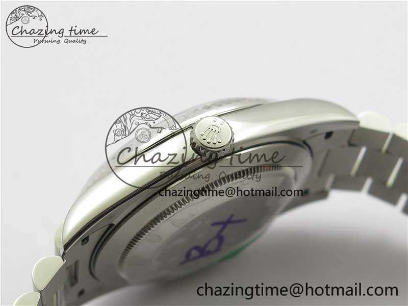 Day Date 40mm SS BP Maker Best Edition Fluted Bezel Blue Dial Arabic Markers On SS Bracelet A2813
