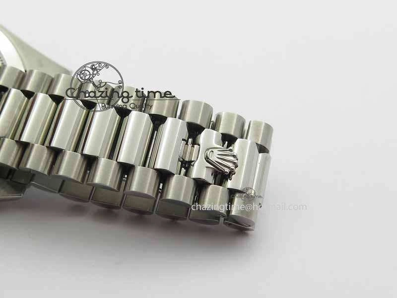 Day Date 40mm SS BP Maker Best Edition Ice Blue Dial Diamond Markers On SS Bracelet ETA2836