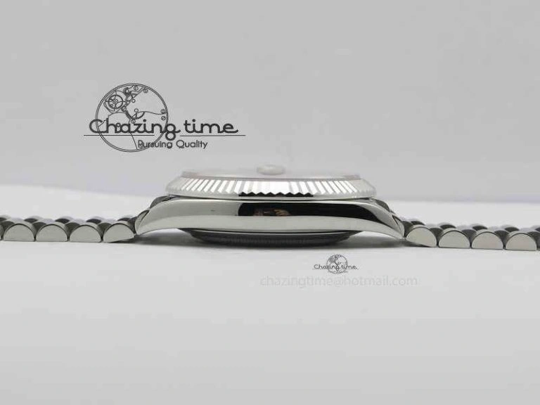 Day Date 40mm SS BP Maker Best Edition Ice Blue Dial Diamond Markers On SS Bracelet ETA2836