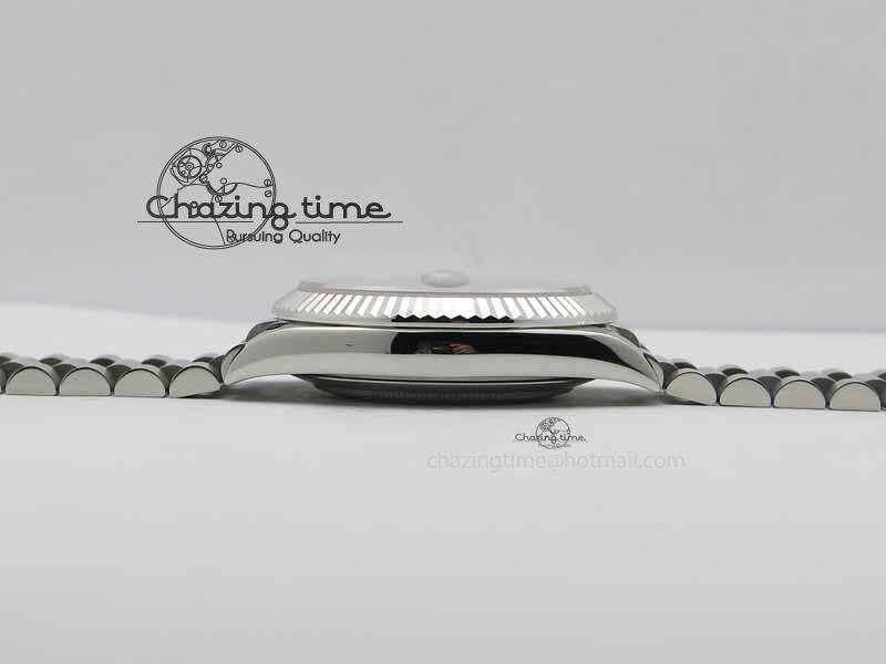 Day Date 40mm SS BP Maker Best Edition Ice Blue Dial Diamond Markers On SS Bracelet ETA2836