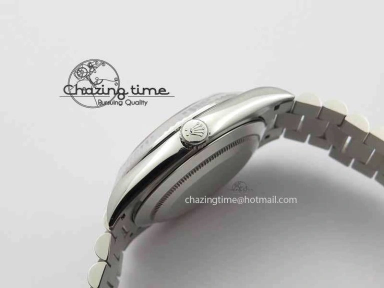 Day Date 40mm SS BP Maker Best Edition Ice Blue Dial Diamond Markers On SS Bracelet ETA2836