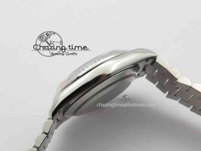 Day Date 40mm SS BP Maker Best Edition Ice Blue Dial Diamond Markers On SS Bracelet ETA2836