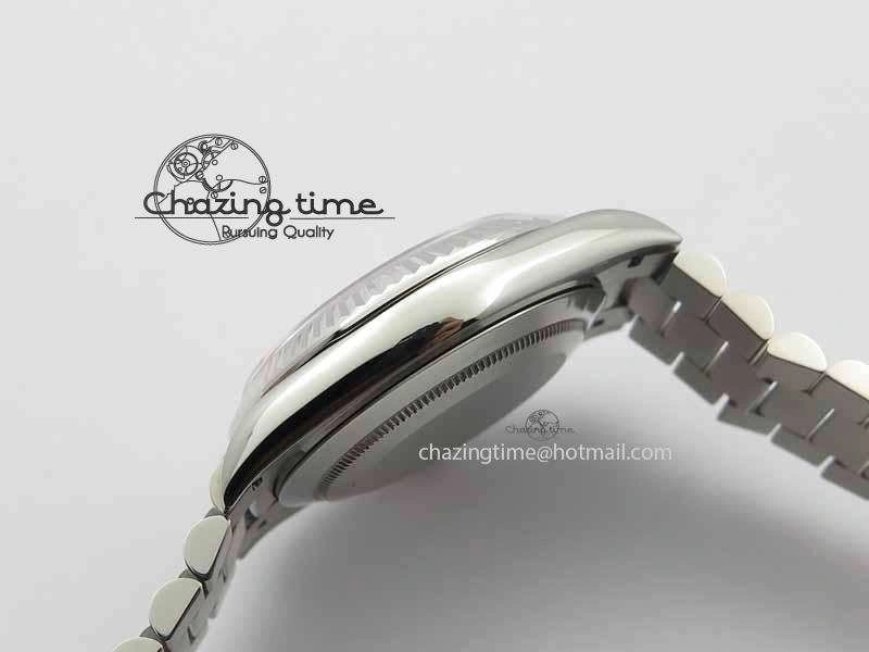 Day Date 40mm SS BP Maker Best Edition Ice Blue Dial Diamond Markers On SS Bracelet ETA2836