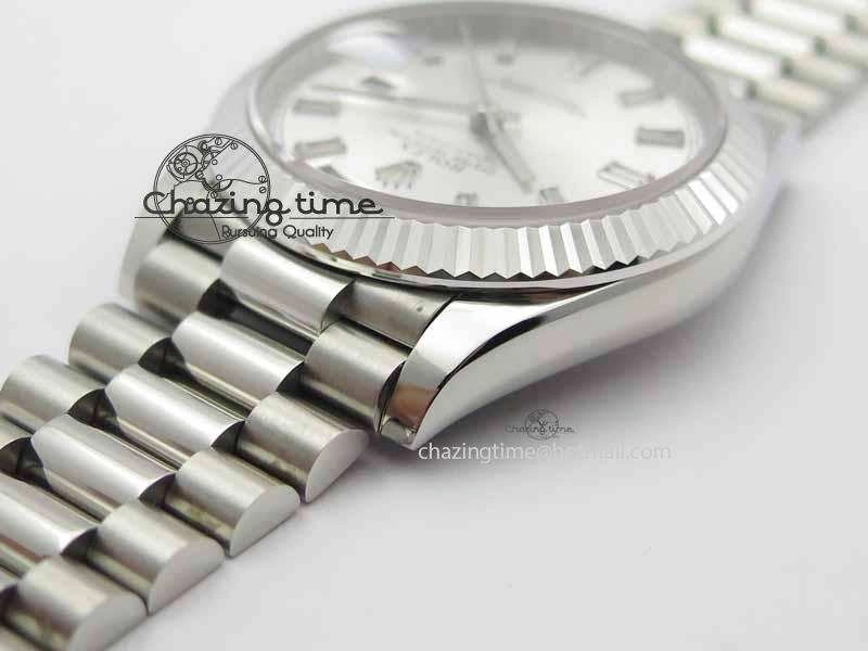 Day Date 40mm SS BP Maker Best Edition Silver Dial Diamond Markers On SS Bracelet ETA2836
