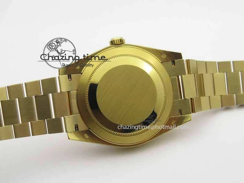 Day Date 40mm Wrapped YG BP Maker Best Edition Gold Dial Diamond Bezel On YG Bracelet ETA2836