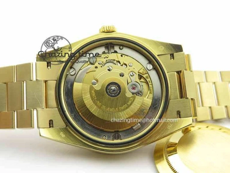 Day Date 40mm Wrapped YG BP Maker Best Edition Gold Dial Diamond Bezel On YG Bracelet ETA2836