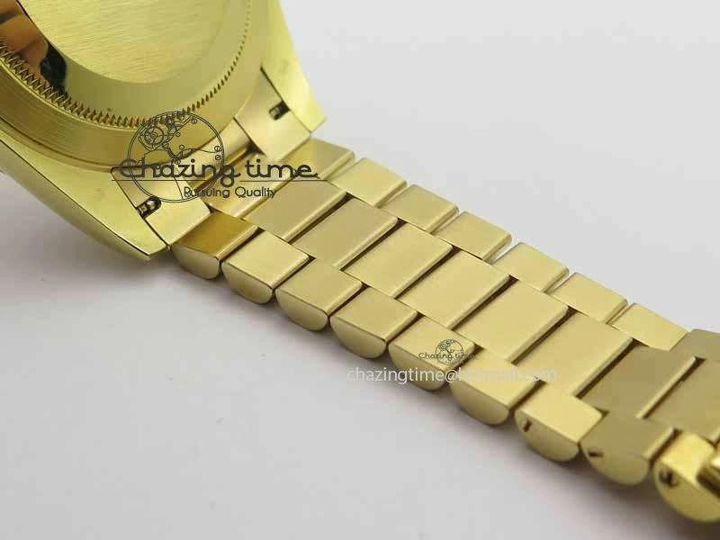 Day Date 40mm Wrapped YG BP Maker Best Edition Gold Dial Diamond Bezel On YG Bracelet ETA2836