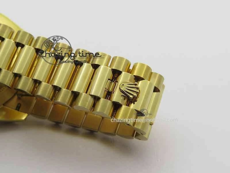 Day Date 40mm Wrapped YG BP Maker Best Edition Gold Dial Diamond Bezel On YG Bracelet ETA2836