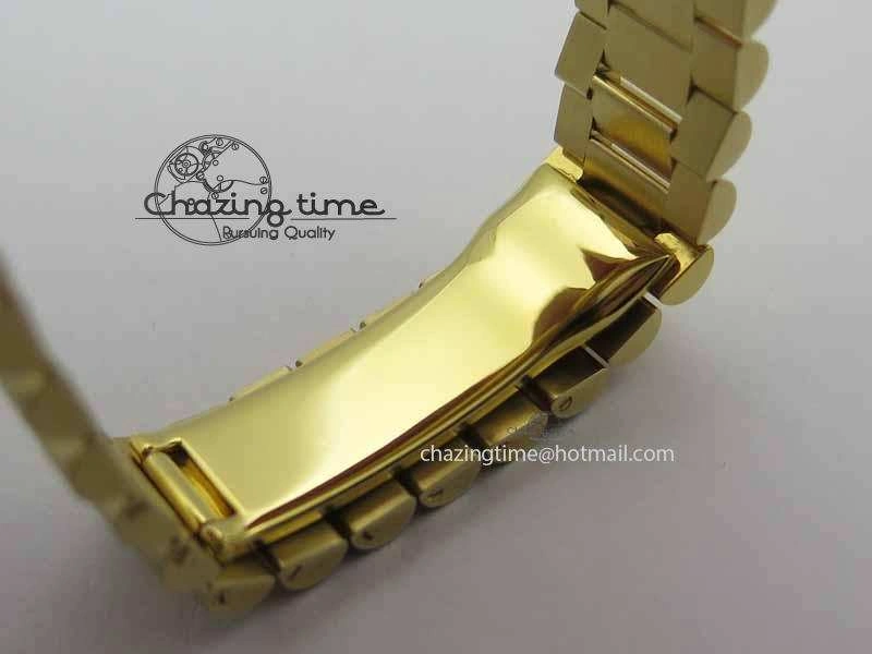 Day Date 40mm Wrapped YG BP Maker Best Edition Gold Dial Diamond Bezel On YG Bracelet ETA2836