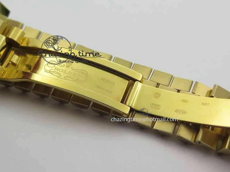 Day Date 40mm Wrapped YG BP Maker Best Edition Gold Dial Diamond Bezel On YG Bracelet ETA2836