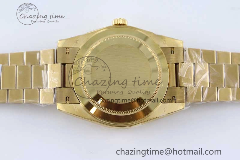 Day Date 40mm YG 904L Steel TWF 1:1 Best Edition Green Roman Dial on YG Bracelet A2836