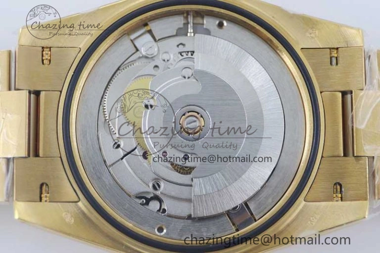 Day Date 40mm YG 904L Steel TWF 1:1 Best Edition Silver Roman Dial on YG Bracelet A2836