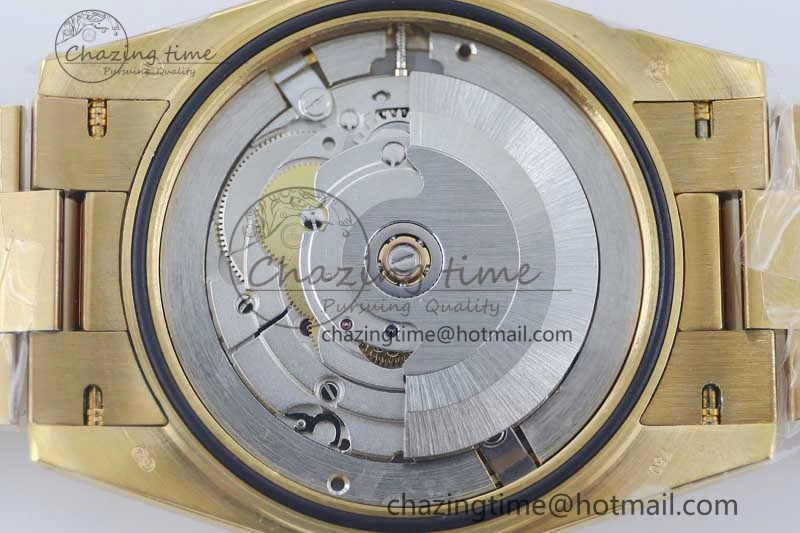 Day Date 40mm YG 904L Steel TWF 1:1 Best Edition Silver Roman Dial on YG Bracelet A2836