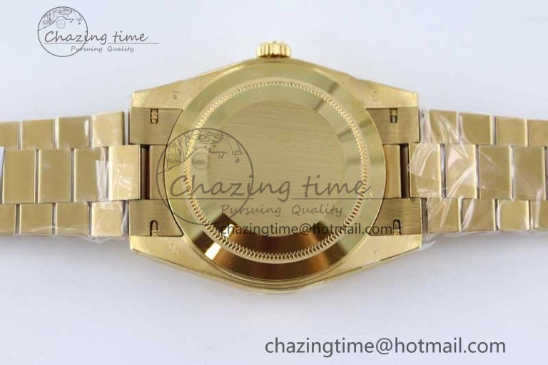 Day Date 40mm YG 904L Steel TWF 1:1 Best Edition Silver Roman Dial on YG Bracelet A2836