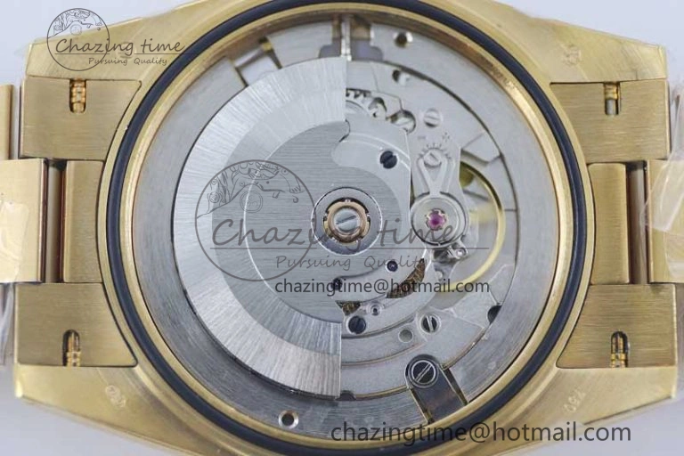 Day Date 40mm YG 904L Steel TWF 1:1 Best Edition Silver Roman Dial on YG Bracelet A2836