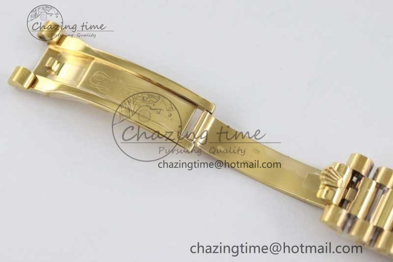 Day Date 40mm YG 904L Steel TWF 1:1 Best Edition YG Roman Dial on YG Bracelet A2836
