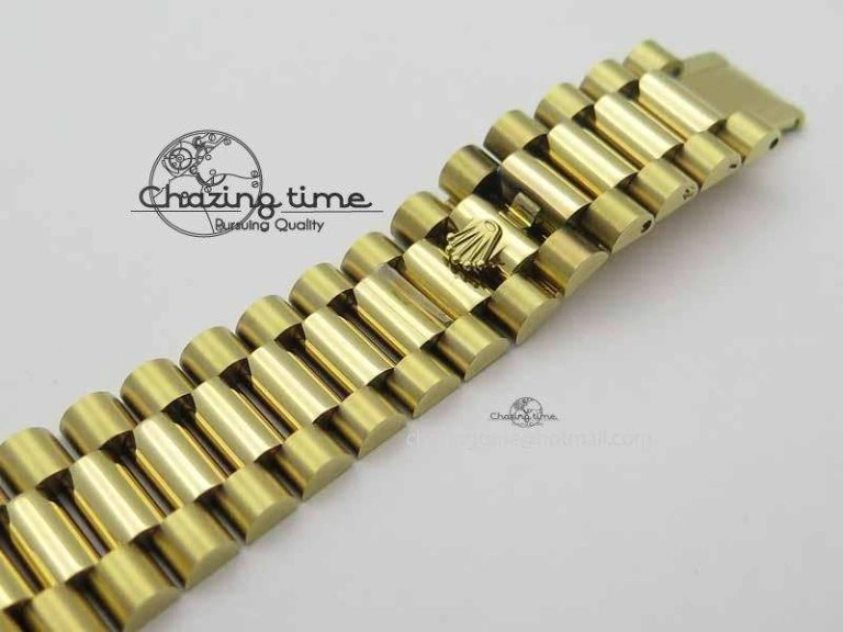 Day Date 40mm YG BP Maker Best Edition Black Dial Diamond Markers On YG Bracelet A2836