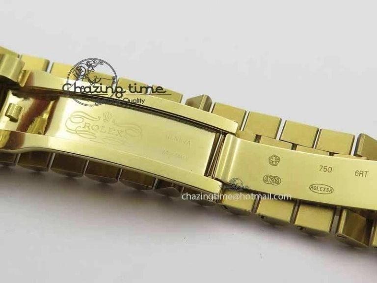 Day Date 40mm YG BP Maker Best Edition Black Dial Diamond Markers On YG Bracelet A2836