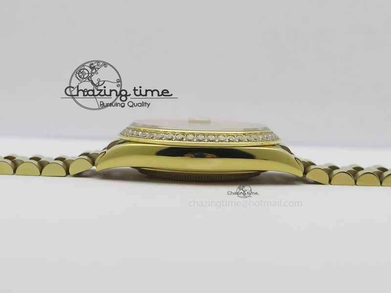 Day Date 40mm YG BP Maker Best Edition YG Dial Diamond Bezel On YG Bracelet A2836