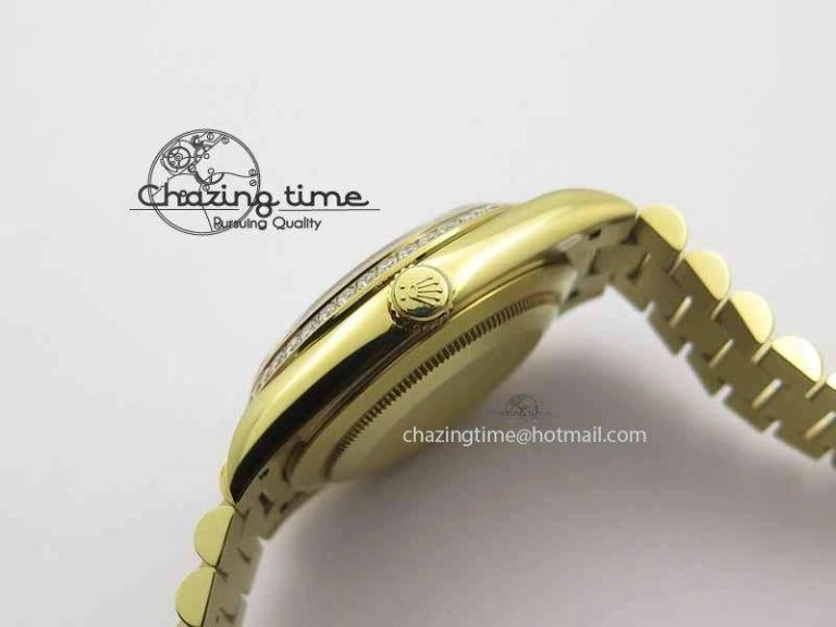 Day Date 40mm YG BP Maker Best Edition YG Dial Diamond Bezel On YG Bracelet A2836
