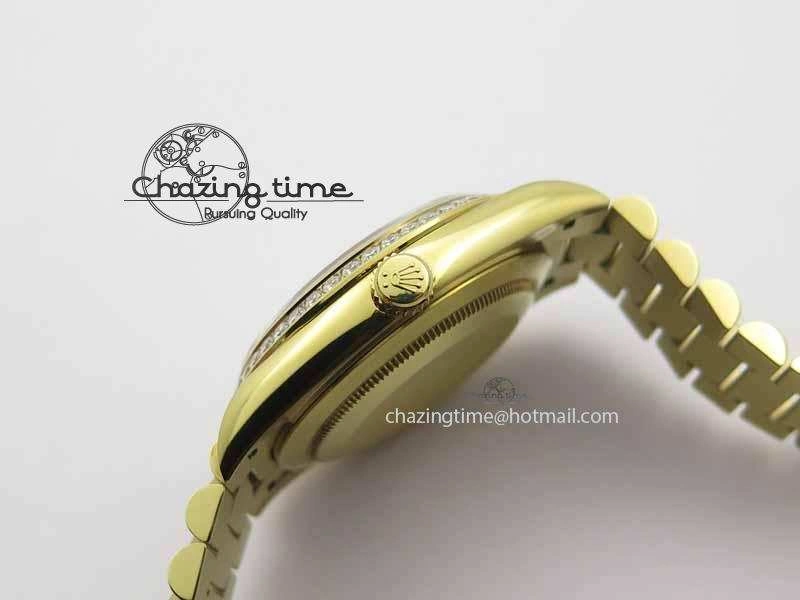 Day Date 40mm YG BP Maker Best Edition YG Dial Diamond Bezel On YG Bracelet A2836