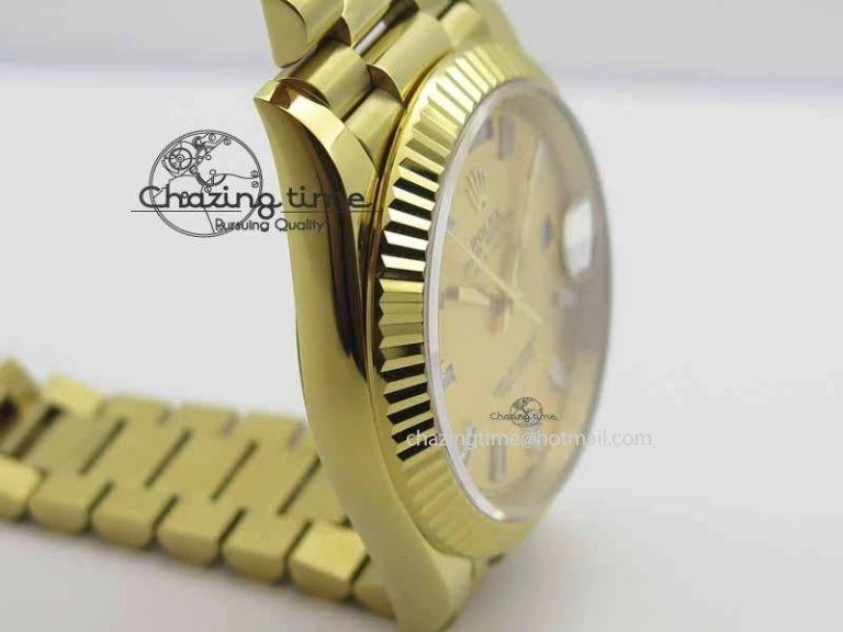 Day Date 40mm YG BP Maker Best Edition YG Dial Diamond Markers On YG Bracelet A2836