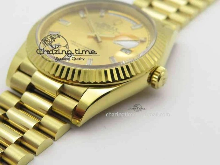 Day Date 40mm YG BP Maker Best Edition YG Dial Diamond Markers On YG Bracelet A2836