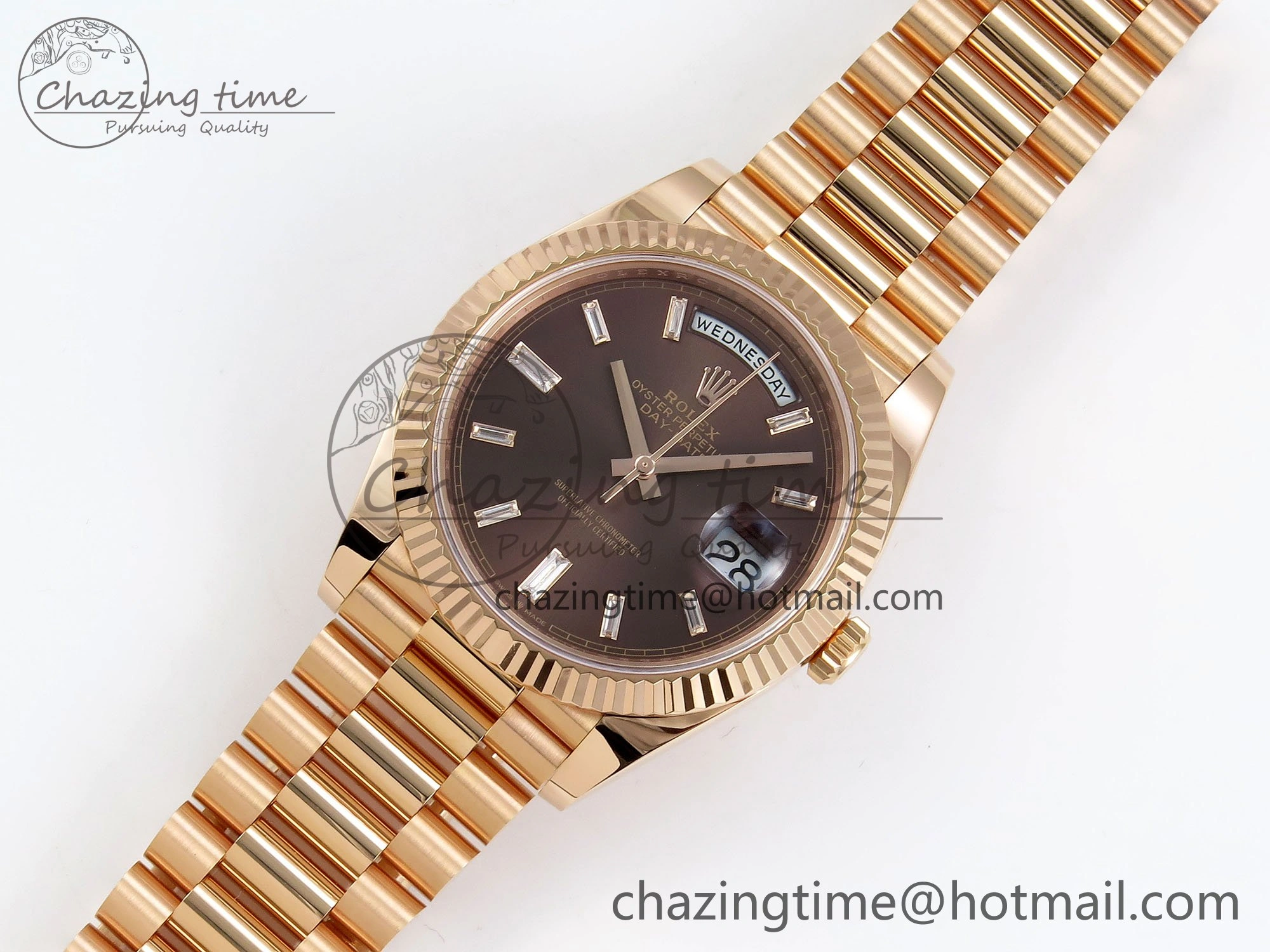 DayDate 40 228235 ARF 904L Steel Brown Crystal Dial on President Bracelet VR3255