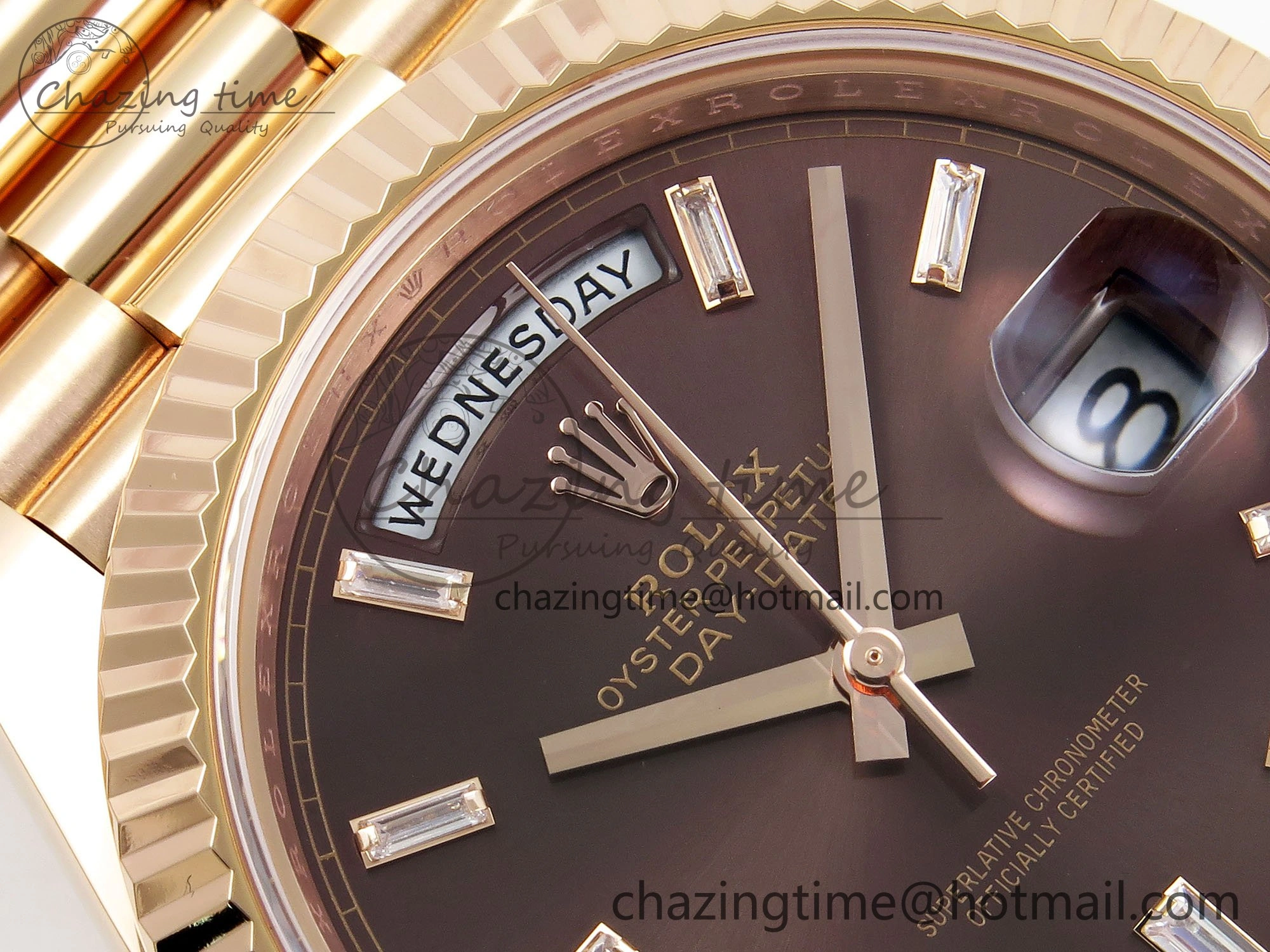 DayDate 40 228235 ARF 904L Steel Brown Crystal Dial on President Bracelet VR3255