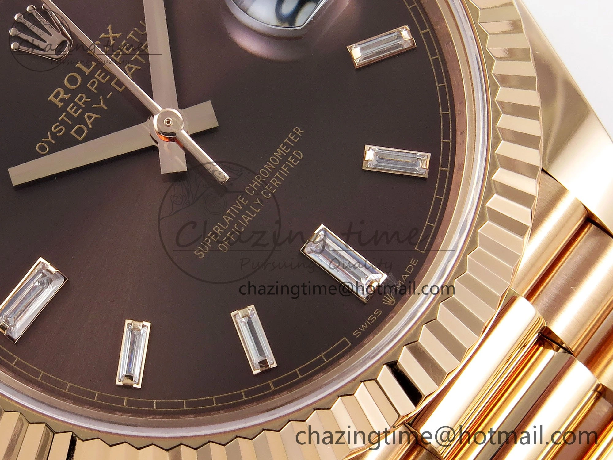 DayDate 40 228235 ARF 904L Steel Brown Crystal Dial on President Bracelet VR3255
