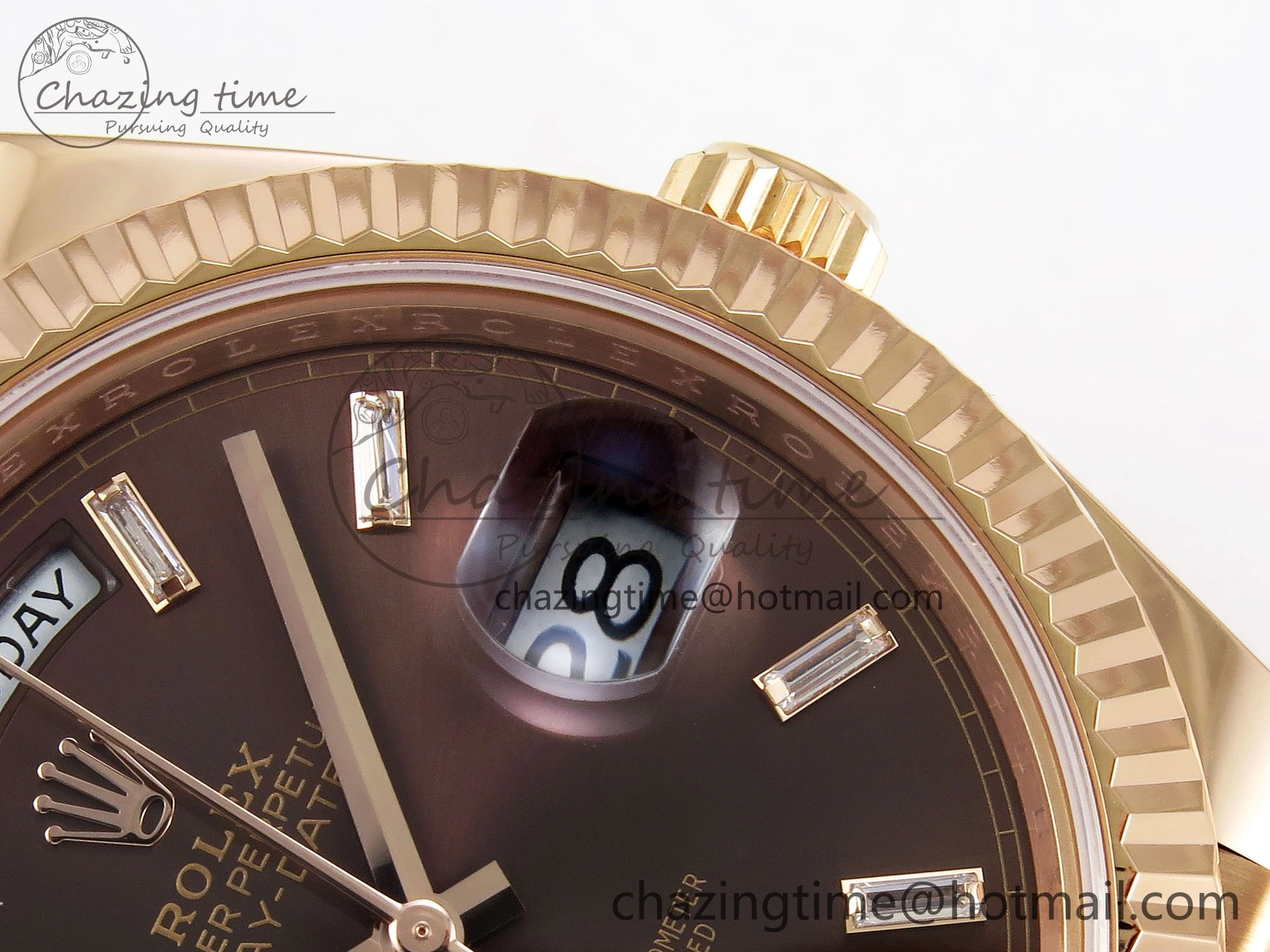 DayDate 40 228235 ARF 904L Steel Brown Crystal Dial on President Bracelet VR3255