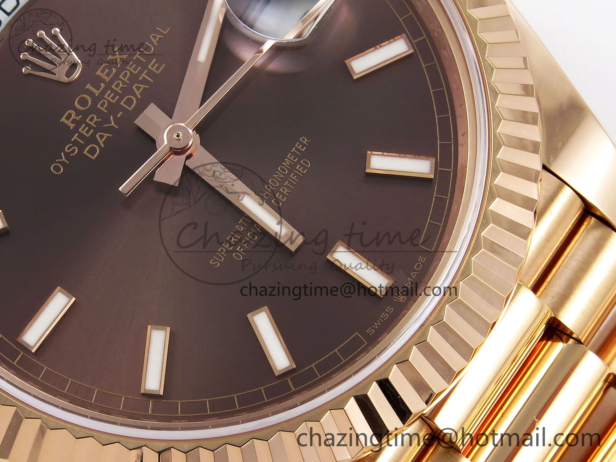 DayDate 40 228235 ARF 904L Steel Brown Stick Dial on President Bracelet VR3255